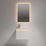 Blossom Thun 24" Glossy White Vanity With Droplet-Shaped Basin and LED Light