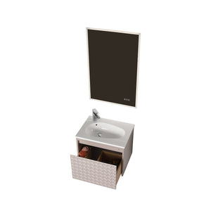 Blossom Thun 24" Khaki Vanity With Droplet-Shaped Basin and LED Light