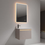 Blossom Thun 24" Khaki Vanity With Droplet-Shaped Basin and LED Light