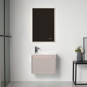 Blossom Thun 24" Khaki Vanity With Droplet-Shaped Basin and LED Light