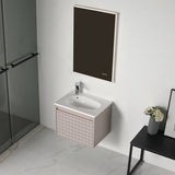 Blossom Thun 24" Khaki Vanity With Droplet-Shaped Basin and LED Light