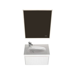 Blossom Thun 30" Glossy White Vanity With Droplet-Shaped Basin and LED Light