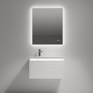 Blossom Thun 30" Glossy White Vanity With Droplet-Shaped Basin and LED Light