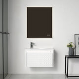 Blossom Thun 30" Glossy White Vanity With Droplet-Shaped Basin and LED Light