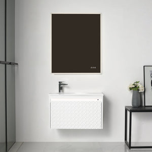 Blossom Thun 30" Glossy White Vanity With Droplet-Shaped Basin and LED Light