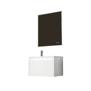 Blossom Thun 30" Glossy White Vanity With Droplet-Shaped Basin and LED Light