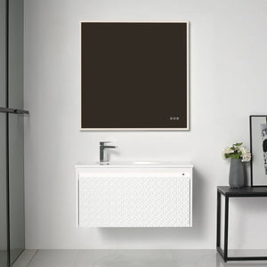 Blossom Thun 36" Glossy White Vanity With Droplet-Shaped Basin and LED Light