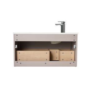 Blossom Thun 36" Khaki Vanity With Droplet-Shaped Basin and LED Light