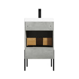 Blossom Turin 20" 1-Drawer Plain Cement Freestanding Single Vanity Base With Open Shelf, Handle and Legs