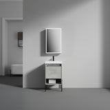 Blossom Turin 20" 1-Drawer Plain Cement Freestanding Single Vanity Base With Open Shelf, Handle and Legs