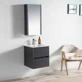 Blossom Valencia 20" 2-Drawer Silver Gray Wall-Mounted Vanity Base