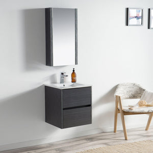 Blossom Valencia 20" 2-Drawer Silver Gray Wall-Mounted Vanity Base