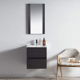 Blossom Valencia 20" 2-Drawer Silver Gray Wall-Mounted Vanity Set With Ceramic Top and Integrated Single Sink