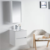 Blossom Valencia 20" 2-Drawer White Wall-Mounted Vanity Base