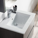 Blossom Valencia 24" 2-Drawer Silver Gray Wall-Mounted Vanity Set With Ceramic Top and Integrated Single Sink and Medicine Cabinet