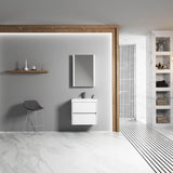 Blossom Valencia 24" 2-Drawer White Wall-Mounted Vanity Base