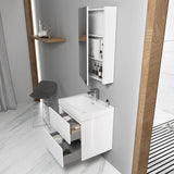 Blossom Valencia 24" 2-Drawer White Wall-Mounted Vanity Base