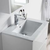 Blossom Valencia 24" 2-Drawer White Wall-Mounted Vanity Set With Ceramic Top and Integrated Single Sink