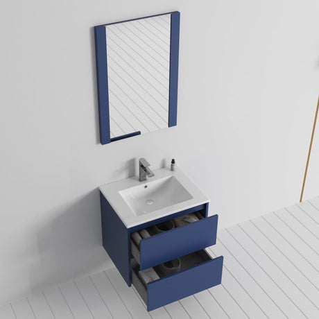Blossom Valencia 24" Navy Blue Wall-Mounted Vanity Base Only