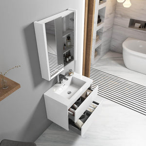 Blossom Valencia 30" 2-Drawer White Wall-Mounted Vanity Base
