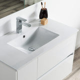 Blossom Valencia 36" 1-Door 2-Drawer White Wall-Mounted Vanity Base