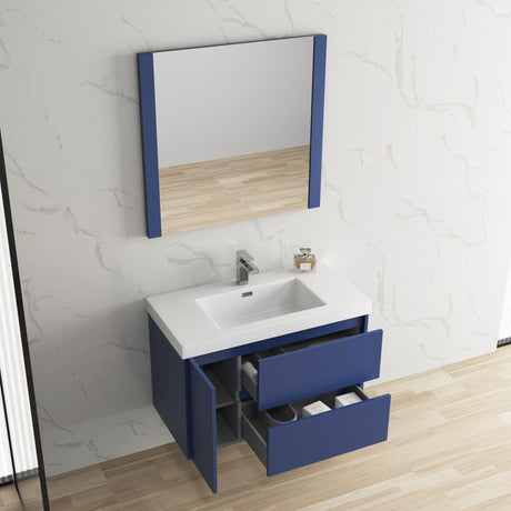 Blossom Valencia 36" Navy Blue Wall-Mounted Vanity Base Only