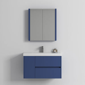 Blossom Valencia 36" Navy Blue Wall-Mounted Vanity Base Only