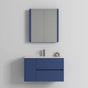 Blossom Valencia 36" Navy Blue Wall-Mounted Vanity Base Only