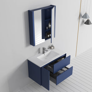 Blossom Valencia 36" Navy Blue Wall-Mounted Vanity Base Only