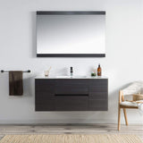 Blossom Valencia 48" 2-Door 2-Drawer Silver Gray Wall-Mounted Vanity Set With Ceramic Top and Integrated Single Sink