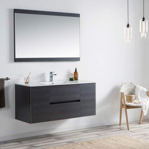 Blossom Valencia 48" 2-Door 2-Drawer Silver Gray Wall-Mounted Vanity Set With Ceramic Top and Integrated Single Sink
