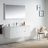 Blossom Valencia 48" 2-Door 2-Drawer White Wall-Mounted Vanity Base