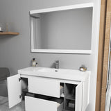 Blossom Valencia 48" 2-Door 2-Drawer White Wall-Mounted Vanity Base