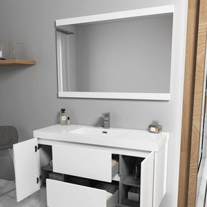 Blossom Valencia 48" 2-Door 2-Drawer White Wall-Mounted Vanity Base