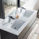 Blossom Valencia 48" 2-Drawer Silver Gray Wall-Mounted Vanity Set With Ceramic Top and Integrated Single Sink