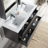 Blossom Valencia 48" 2-Drawer Silver Gray Wall-Mounted Vanity Set With Ceramic Top and Integrated Single Sink