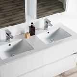 Blossom Valencia 48" 2-Drawer White Wall-Mounted Vanity Set With Ceramic Top and Integrated Single Sink and Medicine Cabinet