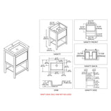 Blossom Vienna 24" 1-Drawer Matte Gray Freestanding Vanity Base