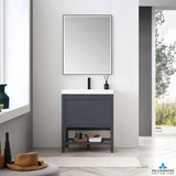 Blossom Vienna 30" 1-Drawer Matte Gray Freestanding Vanity Base