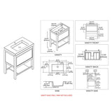Blossom Vienna 30" 1-Drawer Matte Gray Freestanding Vanity Base