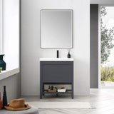 Blossom Vienna 30" 1-Drawer Matte Gray Freestanding Vanity Set With Acrylic Drop-In Single Sink