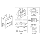 Blossom Vienna 30" 1-Drawer Matte White Freestanding Vanity Set With Acrylic Drop-In Single Sink