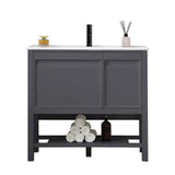 Blossom Vienna 36" 1-Door 1-Drawer Matte Gray Freestanding Vanity Base