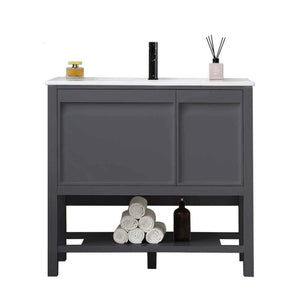Blossom Vienna 36" 1-Door 1-Drawer Matte Gray Freestanding Vanity Base