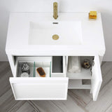 Blossom Vienna 36" 1-Door 1-Drawer Matte White Freestanding Vanity Set With Acrylic Drop-In Single Sink