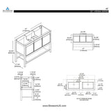 Blossom Vienna 48" 3-Drawer Matte White Freestanding Vanity Set With Acrylic Drop-In Double Sinks