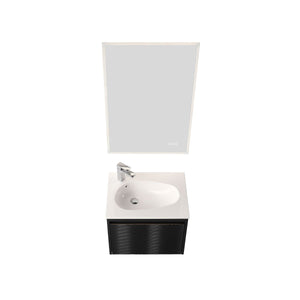 Blossom Voyage 24" Charcoal Vanity With Droplet-Shaped Basin and LED Light