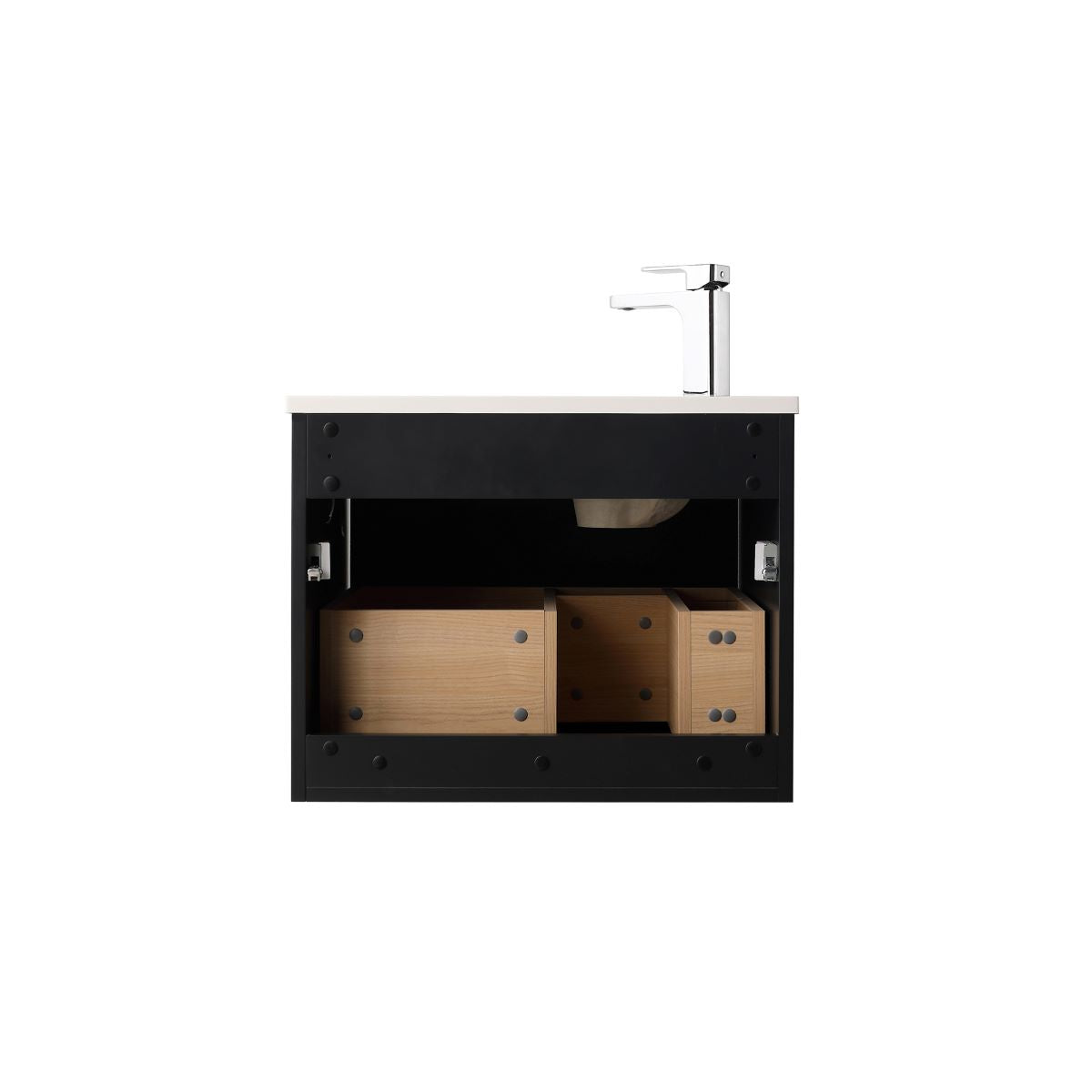 Blossom Voyage 24" Charcoal Vanity With Droplet-Shaped Basin and LED Light