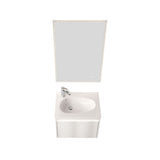 Blossom Voyage 24" Glossy White Vanity With Droplet-Shaped Basin and LED Light