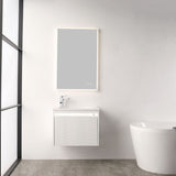 Blossom Voyage 24" Glossy White Vanity With Droplet-Shaped Basin and LED Light